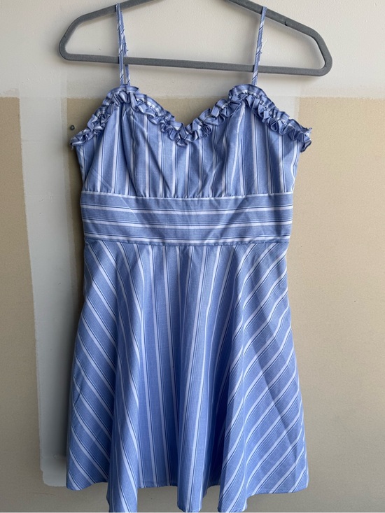 Trixxi Dresses & Skirts - Trixxi Light Blue & White Striped Ruffle Sundress